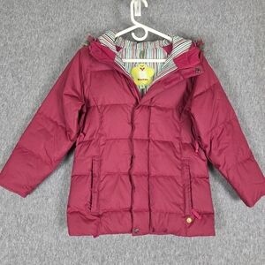 Burton Girls Down Snowboard Puffy Jacket Pink Glitter Lg